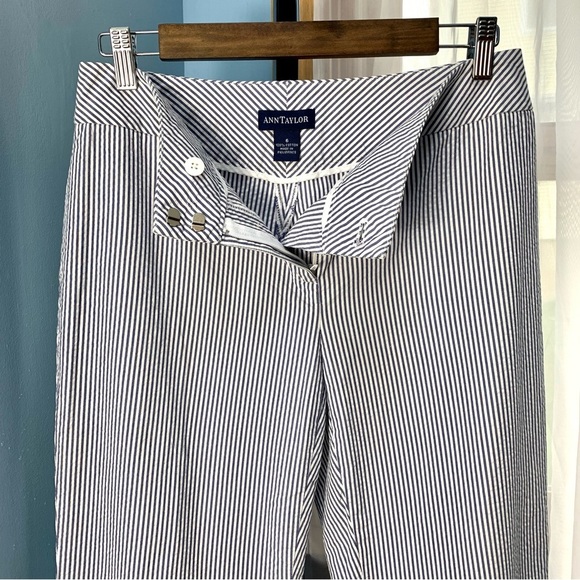 Ann Taylor Blue Seersucker Pants - Picture 4 of 7